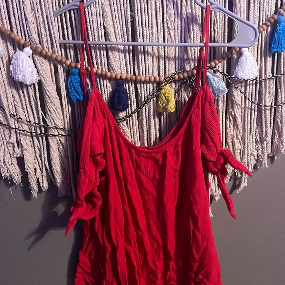 Off the Shoulder Red Blouse